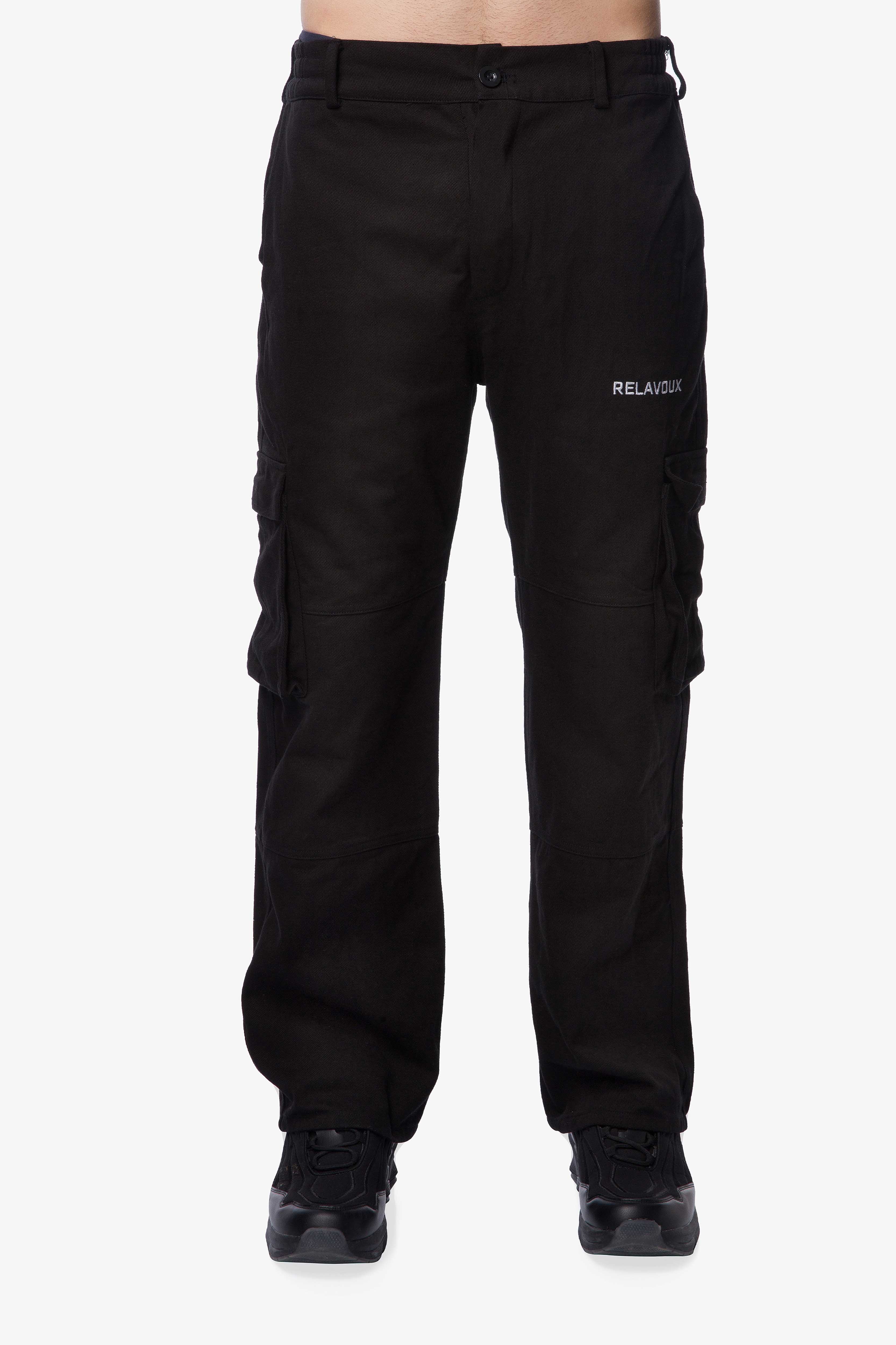 RLVX 1000 Black Cargo Pants | Unisex 100% Cotton Gabardine